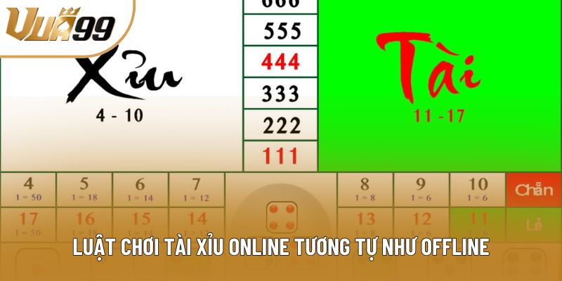 Luật chơi tài xỉu online tương tự như offline Luật chơi tài xỉu online tương tự như offline